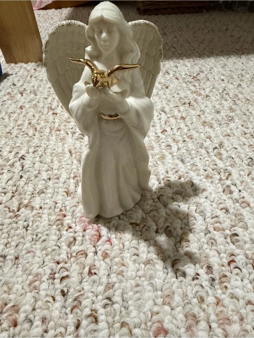 Lenox Ceramic Angel Figurine with Gold Accent